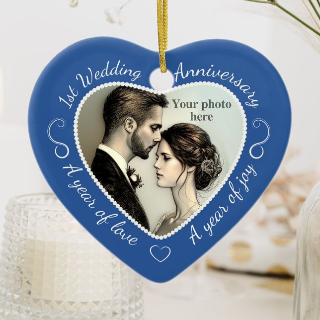 Ornement En Céramique Premier anniversaire de Mariage (Créateur téléchargé)