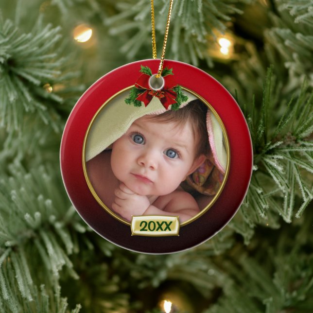 Ornement En Céramique Premier cadre photo de Noël pour bébé (Arbre)