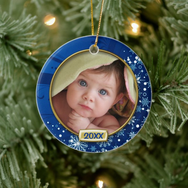 Ornement En Céramique Premier cadre photo de Noël pour bébé (Arbre)