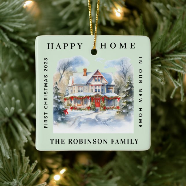 Ornement En Céramique Premier Noël Dans Notre Nouvelle Maison Fantastiqu (Arbre)