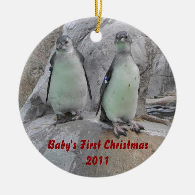 Ornement En Céramique Premier Noël du bébé (Devant)