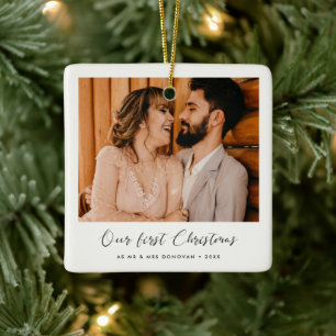 Ornement En Céramique Premier Noël élégant en tant que mari et femme pho