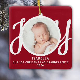 Ornement En Céramique Premier Noël en tant que grands-parents Photo Cade