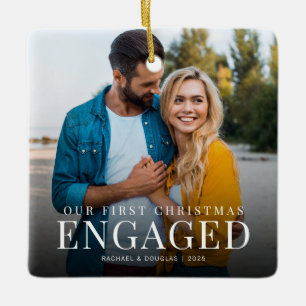 Ornement En Céramique Premier Noël engagé Photo minimaliste personnali