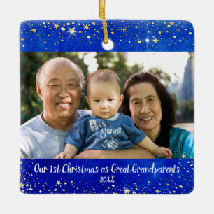 Ornement En Céramique Premier Noël Grands Grands-parents 2 Étoiles photo