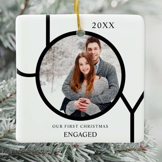 Ornement En Céramique Premier Noël moderne Engagé Photo Céramique Ornam (Créateur téléchargé)