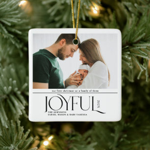 Ornement En Céramique Première Noël de bébé Annonce de naissance joyeuse