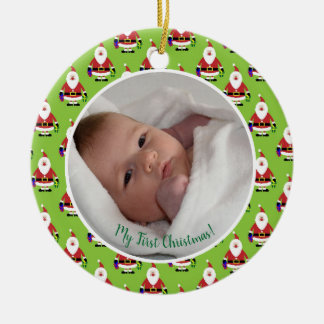 Ornement En Céramique Première photo de bébé de Noël