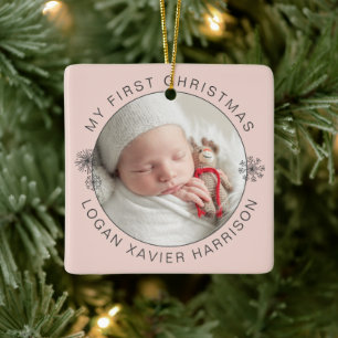 Ornement En Céramique Première photo de Noël du bébé Keepsaké