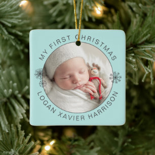 Ornement En Céramique Première photo de Noël du bébé Keepsaké