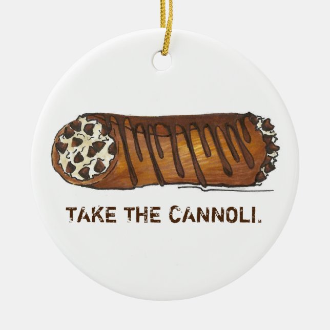 Ornement En Céramique Prenez le Cannoli Chocolate Chip Pâtisserie italie (Devant)