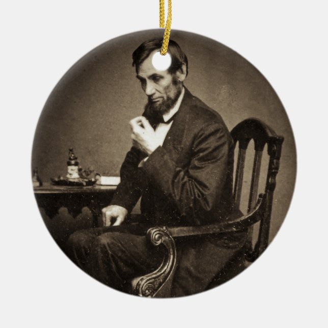 ORNEMENT EN CÉRAMIQUE PRÉSIDENT ABRAHAM LINCOLN 1862 STEREOVIEW (Devant)