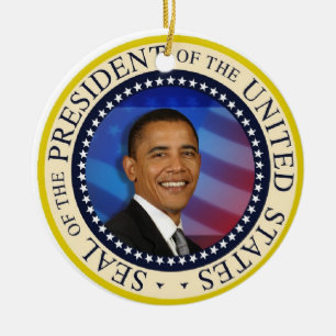 Ornement En Céramique Président des États-Unis de Barack Obama