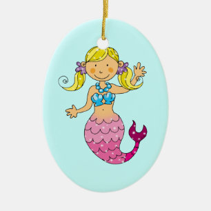 Ornement En Céramique princesse de sirène