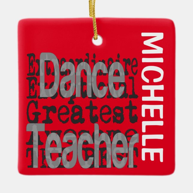 Ornement En Céramique Professeur de danse Extraordinaire CUSTOM (Devant)
