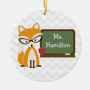 Ornement En Céramique Professeur de Fox Chevron au tableau