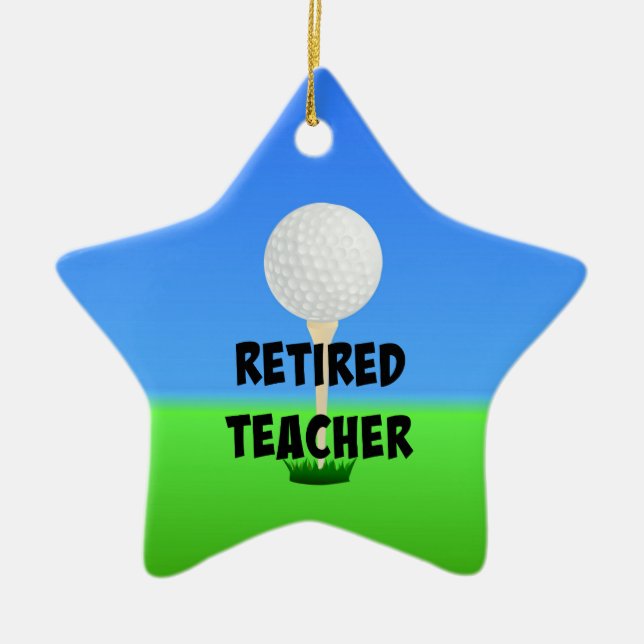 Ornement En Céramique Professeur retraité - Bal de golf à l'école (Devant)