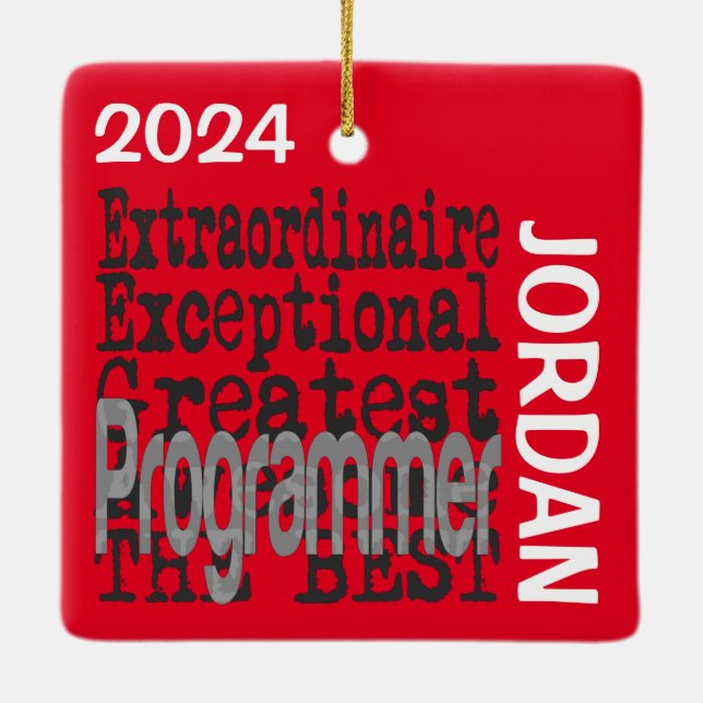 Ornement En Céramique Programmeur Extraordinaire CUSTOM (Dos)