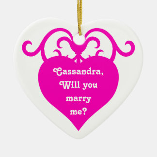 Ornement En Céramique Proposition de mariage cardiaque