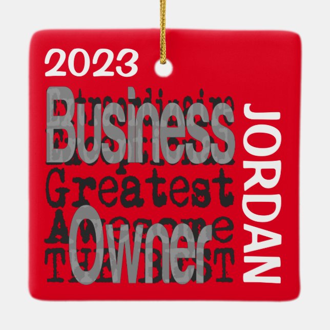 Ornement En Céramique Propriétaire d'entreprise Extraordinaire CUSTOM (Dos)