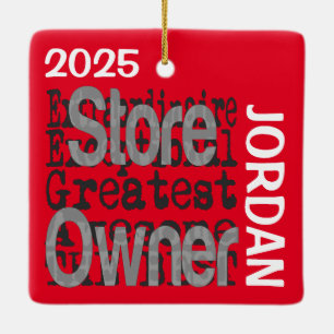 Ornement En Céramique Propriétaire du magasin Extraordinaire PERSONNALIS