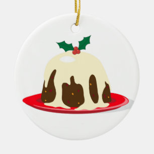Ornement En Céramique Pudding de Noël