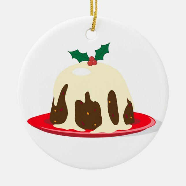 Ornement En Céramique Pudding de Noël (Devant)