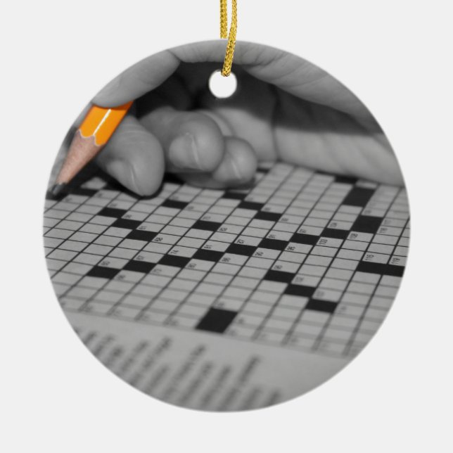 Ornement En Céramique Puzzle de mots croisés (Devant)