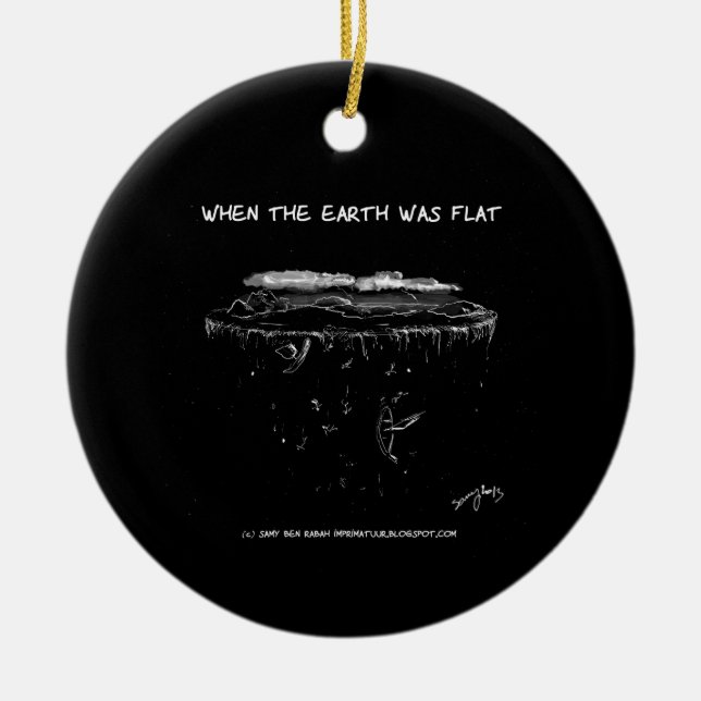 Ornement En Céramique Quand la terre était plate (Devant)