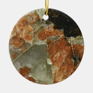 Ornement En Céramique Quartz orange, noir et clair