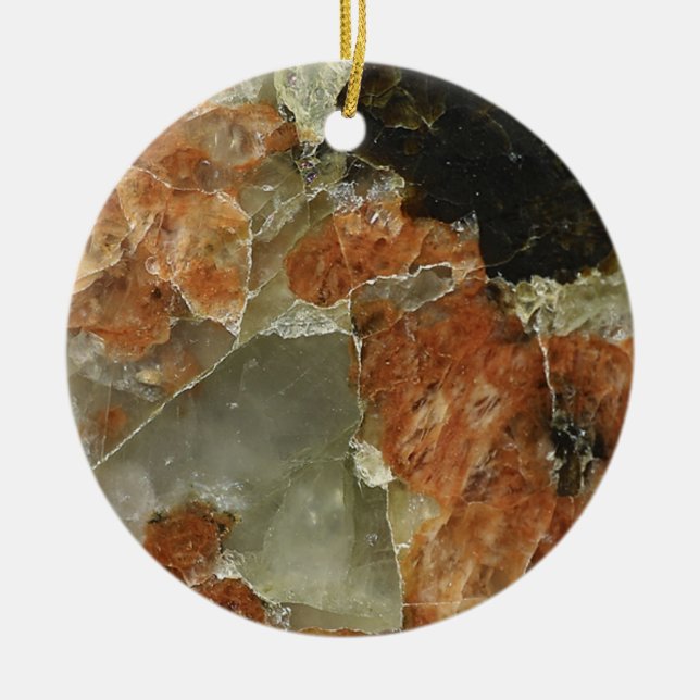 Ornement En Céramique Quartz orange, noir et clair (Devant)
