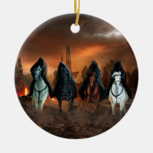Ornement En Céramique Quatre Chevaliers De L'Apocalypse