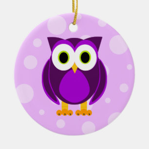 Ornement En Céramique Qui ? Mme Purple Owl