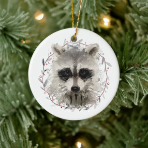 Ornement en céramique Raccoon