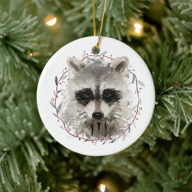Ornement en céramique Raccoon (Arbre)