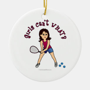 Ornement En Céramique Racquetball Girl (Light)