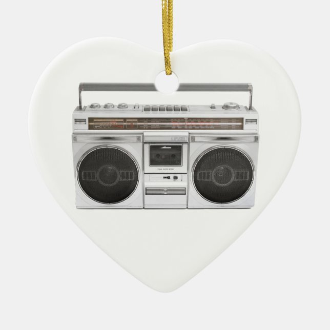Ornement En Céramique Radio de Boombox de vieille école (Devant)