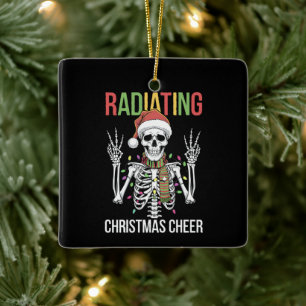 Ornement En Céramique Radiologie Noël Père Noël Skeleton Xray Technicien