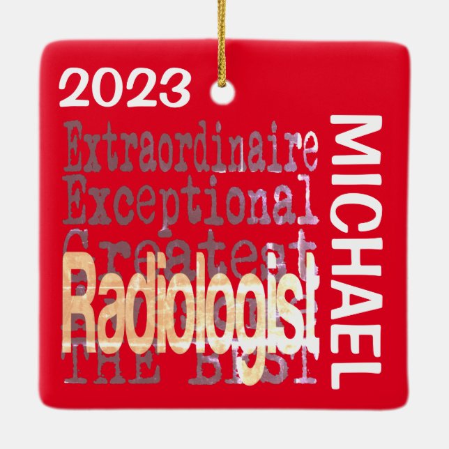 Ornement En Céramique Radiologiste Extraordinaire PERSONNALISÉ (Dos)