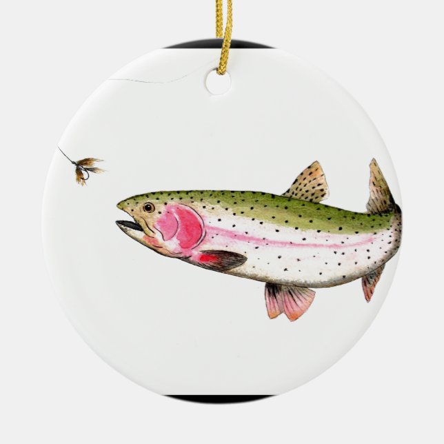 Ornement En Céramique Rainbow Trout Fly (Devant)