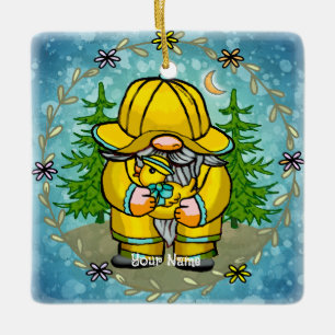 Ornement En Céramique Rainy Day Gnome