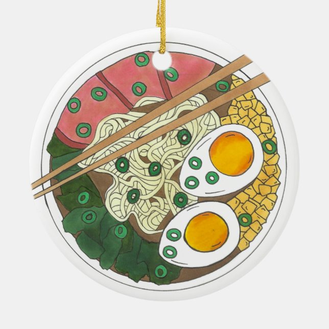 Ornement En Céramique Ramen Noodles Bowl Restauration Japonaise Foin (Dos)