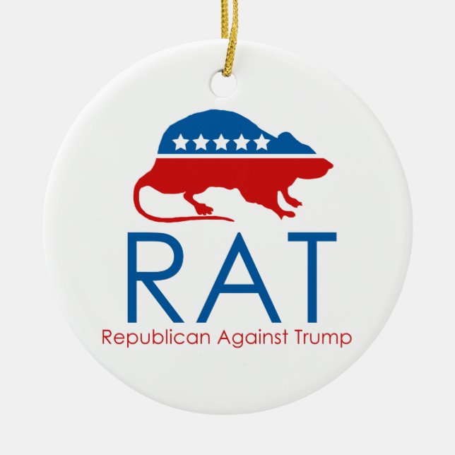 Ornement En Céramique RAT Républicain contre Trump (Devant)
