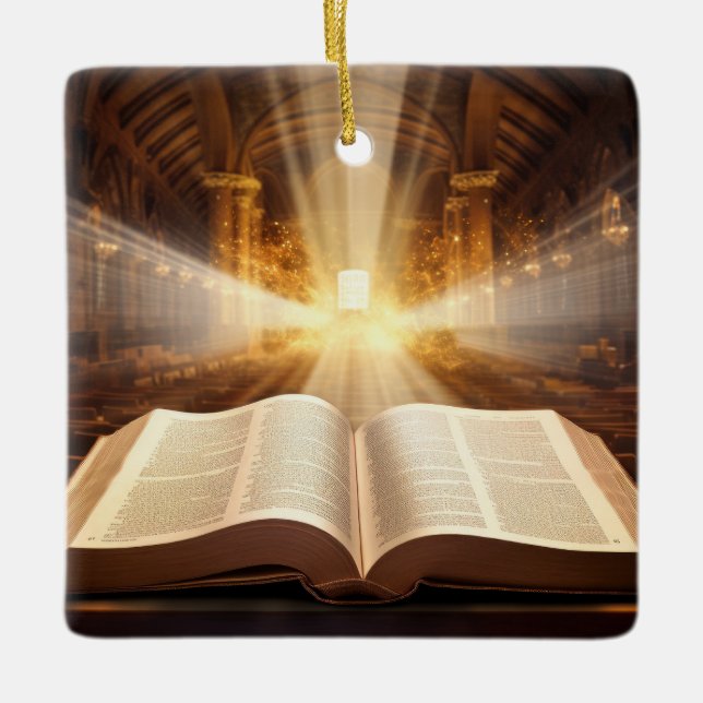 Ornement En Céramique Rayons lumineux ouverts de la Bible (Devant)