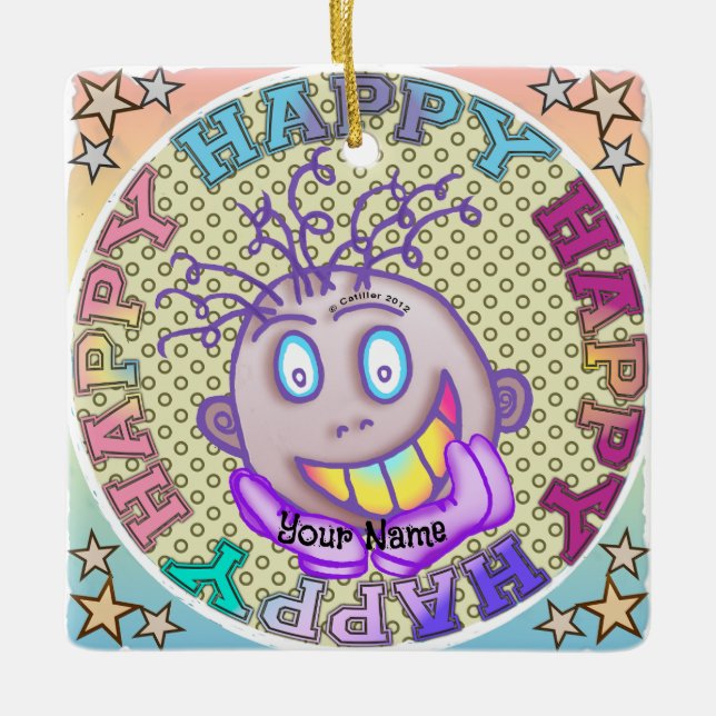 Ornement En Céramique Really Happy Face (Devant)