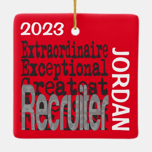 Ornement En Céramique Recruiter Extraordinaire CUSTOM (Dos)