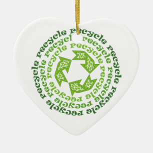 Ornement En Céramique Recycler l'ornement personnalisé