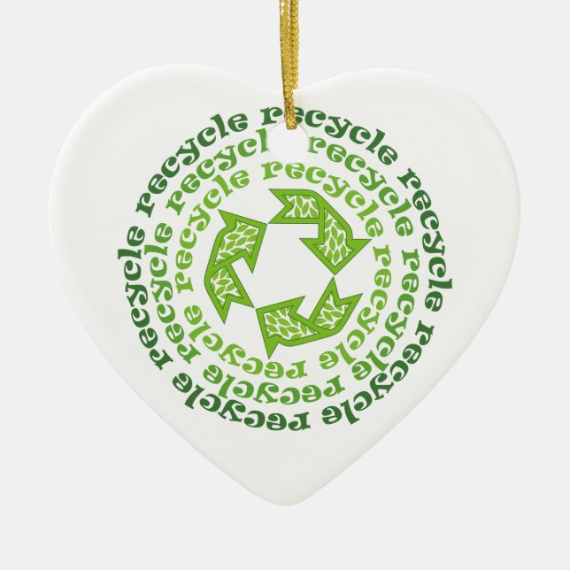 Ornement En Céramique Recycler l'ornement personnalisé (Devant)