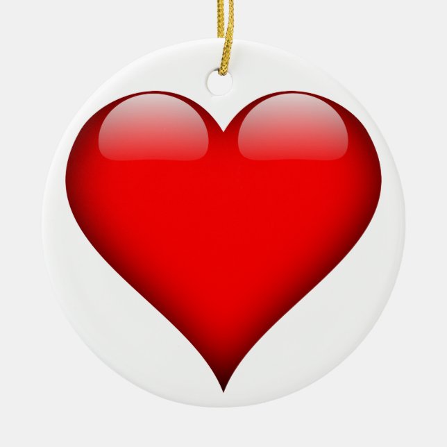 Ornement En Céramique Red Heart Love (Devant)