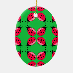 Ornement En Céramique Red Ladybugs
